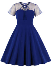 Load image into Gallery viewer, With Pocket Semi-Sheer A Line Black 50S Dress