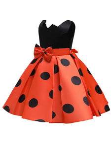 Kids Little Girls' Dress Princess Polka Dots Birthday Christening Dress