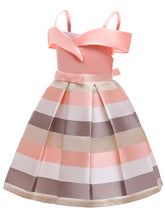 Load image into Gallery viewer, Kids Little Girls&#39; Dress Stripe Off Shoulder Party Birthday Christening Dress