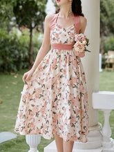 Load image into Gallery viewer, Rose Halter 1950S Vintage Dress Swing Dress