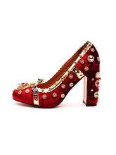 Load image into Gallery viewer, 10CM Luxury Pearls And Diamonds Chunky Heels Retro Shoes