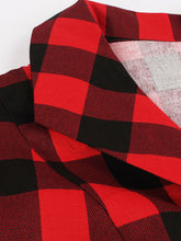 Load image into Gallery viewer, Red Plaid Turn Collar Cotton Vintage 1950S Dress With Belt