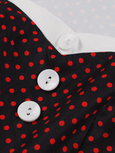 Load image into Gallery viewer, Red Polka Dots Fake Two Piece Shawl 1950S Swing Dress