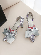 Load image into Gallery viewer, Big Bow Cylindrical Heel Pointed Toe Vinatge Shoes