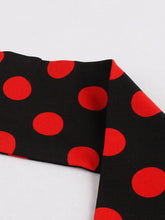 Load image into Gallery viewer, Black Ladybug Off the Shoulder High Waist Halter 1950 Dress