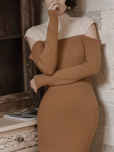 Load image into Gallery viewer, Long Sleeve Turtleneck Sweater Cut Out Bodycon Dress