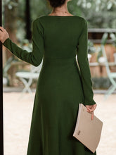 Load image into Gallery viewer, Dark Green The Marvelous Mrs.Maisel Same Style Long Sleeve Turtleneck Sweater Swing Dress