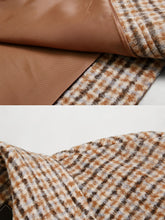 Load image into Gallery viewer, Brown Plaid Long Sleeve Women&#39;s Winter Coat