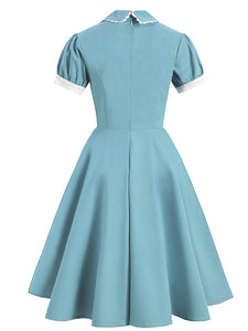 Lake Blue Peter Pan Collar 1950S Dress With Pockets