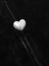 Load image into Gallery viewer, Black Bowknot V Neck Velvet Heart Button 1950S Vintage Dress