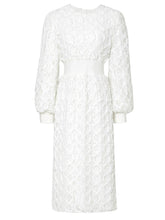 Load image into Gallery viewer, White Crew Collar Long Sleeve Lace Party 1960S Dress