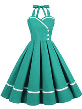 Load image into Gallery viewer, Solid Color Halter Backless 1950S Vintage Swing Dress