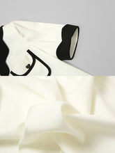 Load image into Gallery viewer, 2PS White Wavy Petal Lapel Straight Short-sleeved Shirt Five-point Shorts Suit
