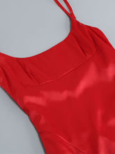 Load image into Gallery viewer, Purple Spaghetti Strap Satin Feather Hem Bodycon Dress Sexy Gown Party Dress