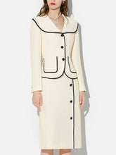 Load image into Gallery viewer, 2PS Apricot 1950S Vintage Classic Top And High Waist Skirt Suit