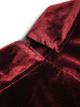 Load image into Gallery viewer, Royal Blue Peter Pan Collar Long Sleeve 1950S Velvet Vintage Dress With Pearl Button