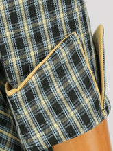 Load image into Gallery viewer, 1950S Green Turn Down Collar Plaid Long Sleeve Vintage Swing Dress
