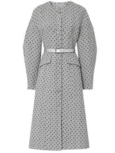 Load image into Gallery viewer, Light Grey V Neck Polka Dot Woolen Coat