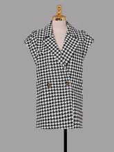 Load image into Gallery viewer, 2PS Houndstooth Pattern Vest And White Low High Shirt Coat Suit