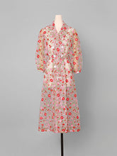 Load image into Gallery viewer, Women&#39;s Coat Flower Embroidered Lace Sheer Vintage Coat With Belt