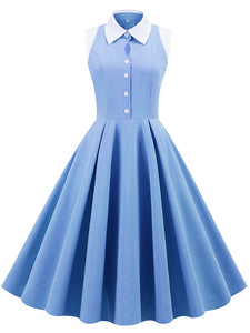 Light Blue Cinderella Style 1950S Dress With Pockets