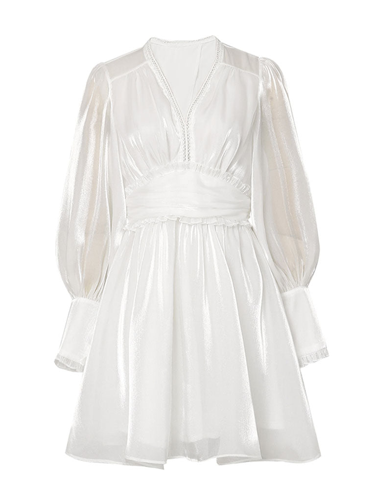 1960S White Puff Long Sleeve Organza Dress – Jolly Vintage