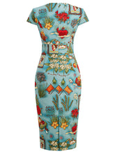 Load image into Gallery viewer, Floral  Queen Collar 1960S Bodycon Dress