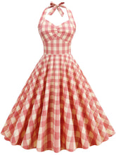 Load image into Gallery viewer, 3 Colors Plaid Halter Classis Vintage Style 1950S Dress