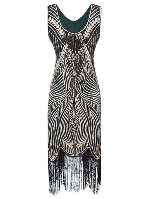 1920S Fringed Sequin Gatsby Flapper Dress