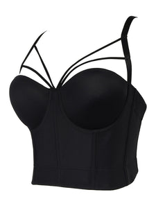 Solid Color Cut Out Corset Camisole Top