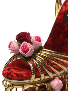 14CM Open Toe Luxury Rose Box Platform Spherical Heel Sandals Retro Shoes