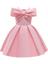 Load image into Gallery viewer, Kids Little Girls&#39; Dress Off Shoulder Bow Birthday Christening Dress