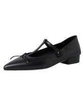 Load image into Gallery viewer, Women&#39;s Flat Heel Pointed Toe Hollow Belt Leather Vintage Shoes
