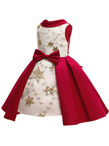 Kids Little Girls' Dress Star Birthday Christening Dress