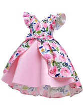 Load image into Gallery viewer, Kids Little Girls&#39; Dress Floral Print Birthday Christening Dress