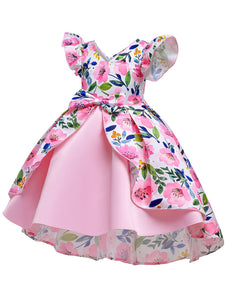 Kids Little Girls' Dress Floral Print Birthday Christening Dress