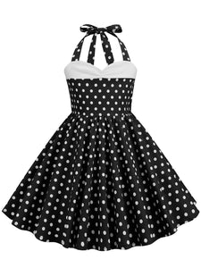 Kids Little Girls' Dress Halter Polka Dot Cotton 1950S Vintage Dress