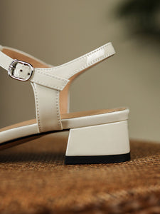 Women's Flats Sandals Pointed Toe Hollow Belt Leather Vintage Shoes