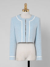 Load image into Gallery viewer, 2PS Lake Blue Long Sleeve Coat With Swing Skirt Suit