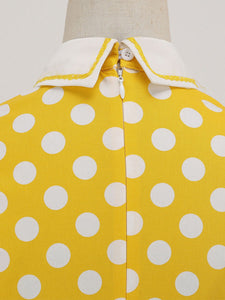 Polka Dots Peter Pan Collar 1950S Dress With Pockets