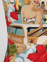 Load image into Gallery viewer, Floral  Queen Collar 1960S Bodycon Dress