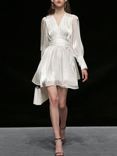 Load image into Gallery viewer, 1960S White Puff Long Sleeve Organza Dress