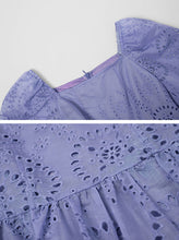 Load image into Gallery viewer, Embroidered Square Collar Puff Sleeve Vintage Dress Boho Dress