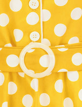 Load image into Gallery viewer, Green Polka Dots Turn Down Collar Short Sleeves 1950S Vinatge Shirt Dress