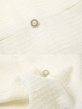 Load image into Gallery viewer, Light Pink Solid Color Puff Long Sleeve V-Neck Pearl 1940S Dress