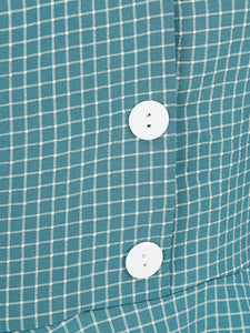 Plaid Tuxedo Collar 1950S Vintage Dress With Pockets
