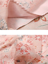 Load image into Gallery viewer, Pink Butterfly Sleeve Lace Chiffon Dress