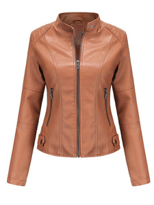 6 Color Long Sleeve PU Leather Motorcycle Jacket