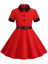 Load image into Gallery viewer, Kids Little Girls&#39; Dress Peter Pan Solid Color Cotton 1950S Vintage Dress