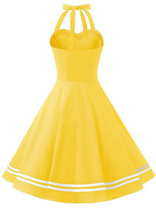 1950S Polka Dots Halter Sailor Style Dress 